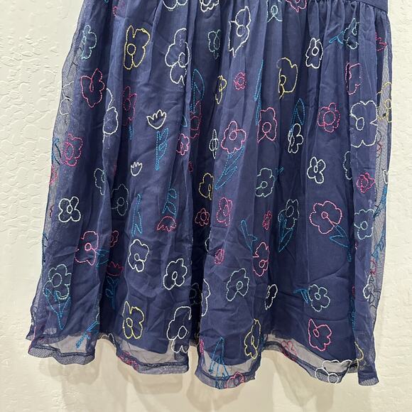 Hanna Andersson Navy Floral Embroidered Dress in Soft Tulle - Picture 5 of 8